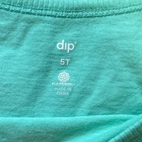 Dip T-shirt 5T Mint Green Short Sleeve Graphic Print Text - Picture 2 of 5